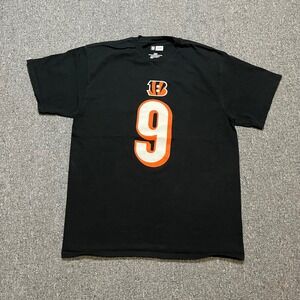 NFL Team Apparel Joe Burrow Cincinnati Bengals T Shirt Large Black Number 9